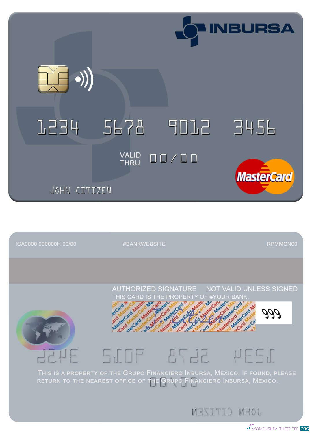 Download Mexico Grupo Financiero Inbursa mastercard Photoshop template